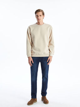 Bisiklet Yaka Uzun Kollu Erkek Kal?n Sweatshirt