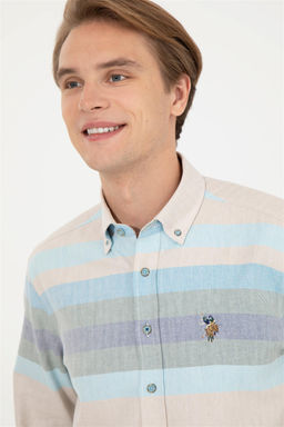 Мужская синяя скидка рубашки с длинным рукавом в корзине - U.s. polo assn фото 3