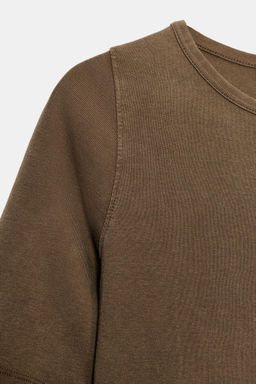 CAMISETA EFECTO LAVADO / Marr?n oscuro - Zara фото 8