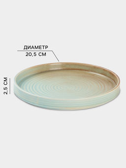 Тарелка десертная Magistr Sand Ripples Magistro, d=20.5 см, фарфор, голубая  фото 2