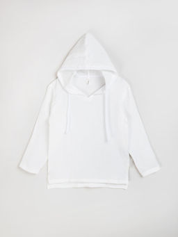 Рубашка муслиновая с капюшоном Молоко 7+ - Bungly фото 3