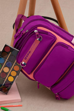 Фиолетовая школьная сумка для девочки - U.s. polo assn фото 2