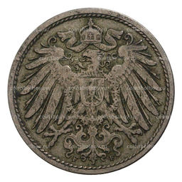 Монета 10 пфеннигов 1896 года F Германия