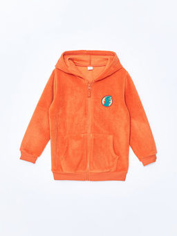 Bisiklet Yaka Uzun Kollu Bask?l? Erkek Bebek Fermuarl? Sweatshirt