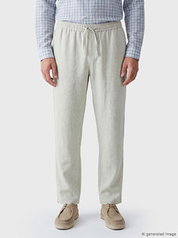 Regular Fit %100 Keten Erkek Pantolon