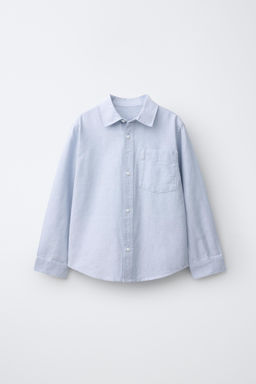 CAMISA BOLSILLO OXFORD / Celeste