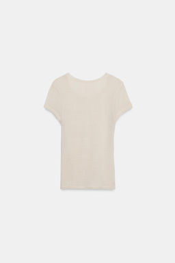 WOOL SHORT SLEEVE T-SHIRT - Zara фото 9