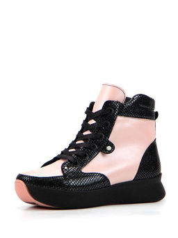 Ботинки EDART 313.omega bp.black.pink/байка