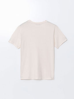 Bisiklet Yaka K?sa Kollu Bask?l? Penye Erkek Ti??rt