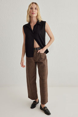 Pembe S?f?r Kol Keten Gorunumlu Regular Normal Kal?p Dokuma Gomlek TWOSS25GO00097