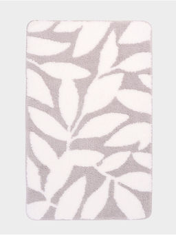 Коврик Доляна Leaves, 5080 см, ворс 1.5 см, микрофибра, серый  фото 2