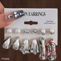Женский набор сережек 6 в 1 - Bruno фото 3