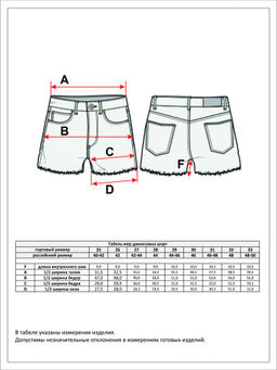 Шорты жен. джинс TP09-01-2019 l.blue - Primm фото 11