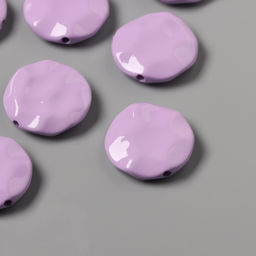 Цена за 10 шт. Бусины для творчества акрил «Плоский мятый круг», сирень 2.5×2.5×0.6 см