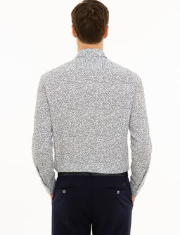 Темно-синяя приталенная рубашка с длинным рукавом - Cacharel фото 3