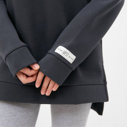 Свитшот женский удлинённый с начёсом MIST Cozy style, графит, размер 60