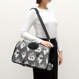 Сумка-переноска каркасная Зимние коты, размер M, 40 х 21 х 27 см - Пижон фото 9