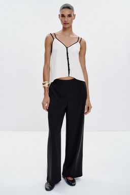 CONTRAST TRIM TROUSERS
