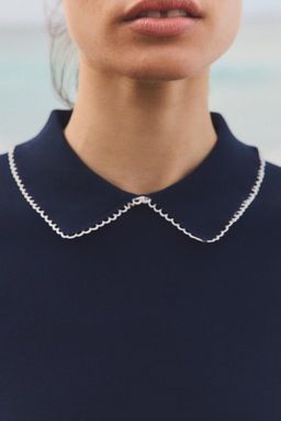 KNIT TOP WITH PIPING - Zara фото 4