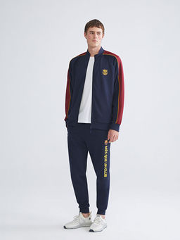 Standart Kal?p Barcelona Bask?l? Erkek Taraftar Fermuarl? Sweatshirt