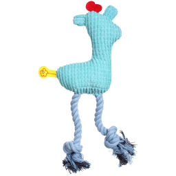 Цена за 2 шт. Игрушка для собак малых и средних пород "ЗООГРАД", жирафик, цвет голубой, с пищалкой, 26см (лейбл)