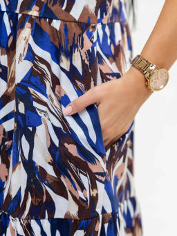 Платье женское, цвет синий бежевый