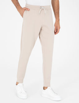 Bej Jogger Fit Pa_as_ Lastikli Pamuk Kar___ml_ E_ofman Alt_