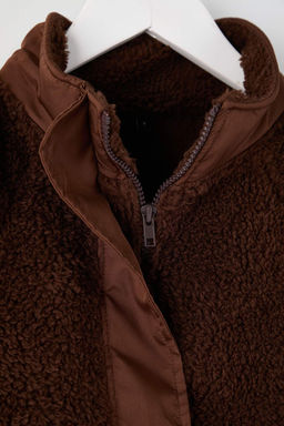 TRENDYOLMILLA Tas Pelus Regular/Normal Kal?p Dokuma Garnili Fermuarl? Kal?n Orme Sweatshirt TWOAW25SW00139  фото 15