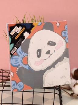 Картина по номерам на подрамнике Draw Me! Panda with a flower, (20*20 см)