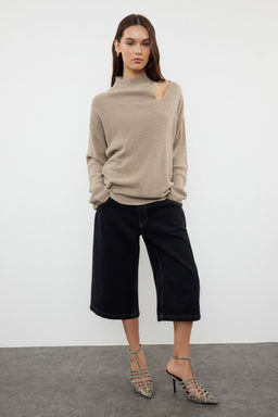 Vizon Genis Kal?p Pencere/Cut Out Triko Kazak TWOAW24KZ00342 - Trendyolmilla фото 2