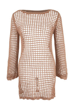 TRENDYOLMILLA Siyah Mini Triko Plaj Elbisesi TBESS24EL00065  фото 18