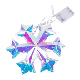 ULD-R512 3АА SNOWFLAKE Светильник декоративный Снежинка, на батарейках 3AA (не в/к). 100 светодиодов. Белый свет. Цвет корпуса радужный. TM Uniel - Volpe фото 4