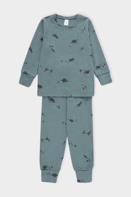 Crockid _ К 1552/темный малахит,лесные динозавры пижама дет  фото 2