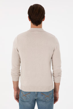 Erkek Slim Fit Yar_m Fermuarl_ Ta_ Melanj Basic Kazak - U.s. polo assn фото 5
