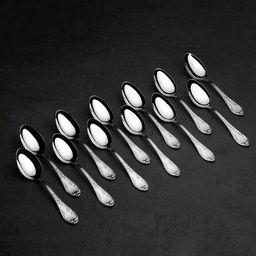 Цена за 12 шт. Ложка столовая «Посольская», h=20 см, толщина 2,5 мм, цвет серебряный