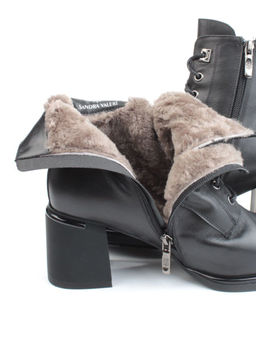 04-M3-2274 BLACK Ботинки зимние женские (натуральная кожа, натуральный мех) - Фабричный китай фото 4