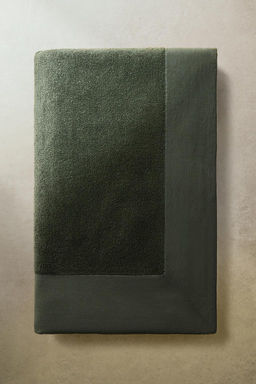 COTTON BEACH TOWEL WITH LINEN BORDER - Zara фото 6