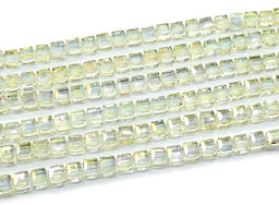 Бусины из циркона кубик гр.10*10мм цв.лимонный хамелеон, 40см, 41 бусина Радуга камня