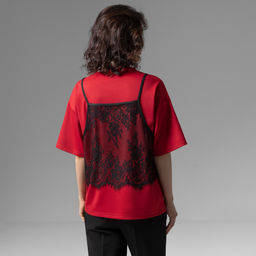 Футболка со съемным топом, Модный тандем (красный 2 в 1) - Charutti фото 5