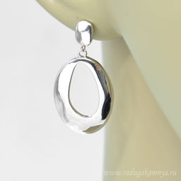 Серьги трендовые 18*35мм серебристые, 6г