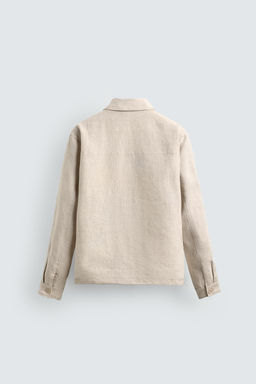 SOBRECAMISA 100% LINO CREMALLERA / Beige claro - Zara фото 9
