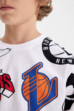 Футболка NBA Current Teams для мальчиков с круглым вырезом и короткими рукавами - Defacto фото 6