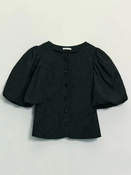 Топ с рукавами-буфами из жаккарда / Zarina