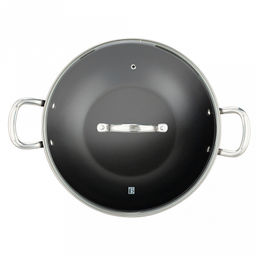 Сковорода Вок с антипригарным покрытием д30см Итан h6,5см, s3,3мм, дно д17см, s4мм, кованный алюминий, стеклянная крышка с пароотводом, 2 ручки из нержавеющей стали на клепочном креплении, цветная коробка, TalleR (Китай) - Домашняя мода фото 3