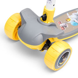 Самокат 3-х кол., желтый, PU, в коробке