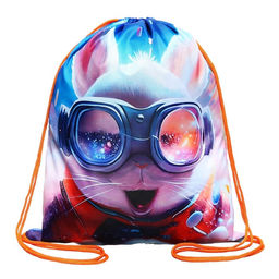 Мешок для обуви 420 х 340 мм, Calligrata МСО-5С, (мягкий полиэстер, плотность 210D), Пушистый дружок заяц