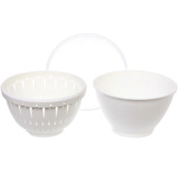 Дуршлаг пластиковый "Фаттория" 18*12см двойной с чашей и крышкой