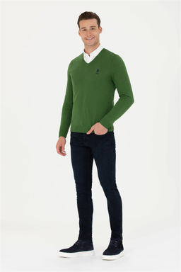 Мужской зеленый базовый свитер - U.s. polo assn фото 4