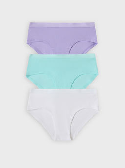 Трусы для девочки слипы мультипак (3 шт.) в бело-серых оттенках