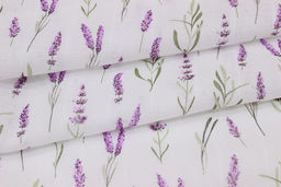 Муслин двухслойный Лавандовая нежность, ш.1.5м, хлопок-100%, 100гр/м.кв - Купава фото 5